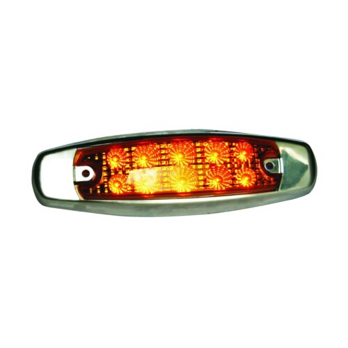Lámpara LED Lateral Ovalada Ámbar 12Voltios 10 Diodos-FortPro