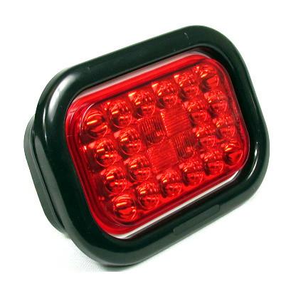 Luz LED Rectangular Rojo 24 Diodos-FortPro - Imagen 3