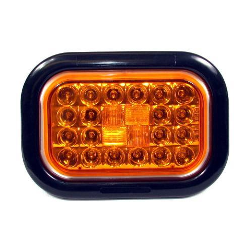 Luz LED Rectangular Ámbar 24 Diodos-FortPro - Imagen 2