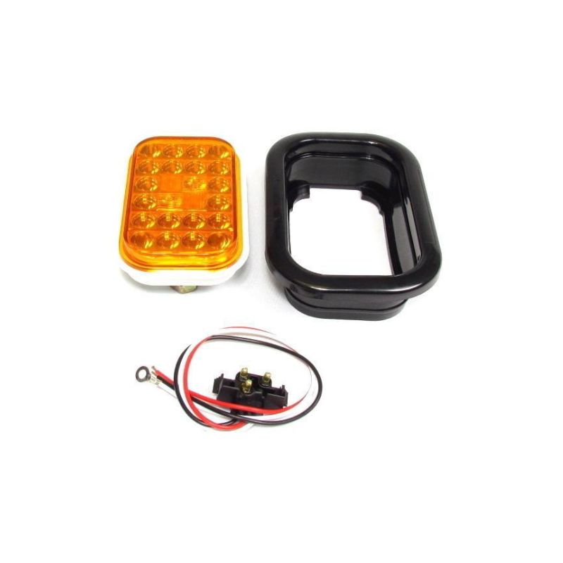 Luz LED Rectangular Ámbar 24 Diodos-FortPro