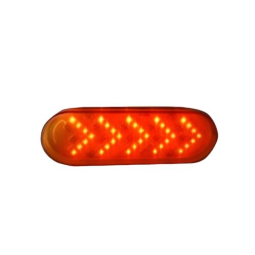 Luz de Advertencia Secuencial Ovalada de Flecha Ámbar 35 Diodos-FortPro