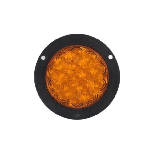 Luz LED Redonda Ámbar 4″ pulgadas 12 Voltios 12 Diodos con Soporte-FortPro